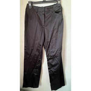 St. John's Evening Jet Black Satin Pants Size 2